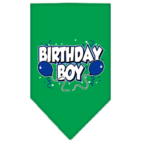 Birthday Boy Screen Print Bandana Emerald Green Large